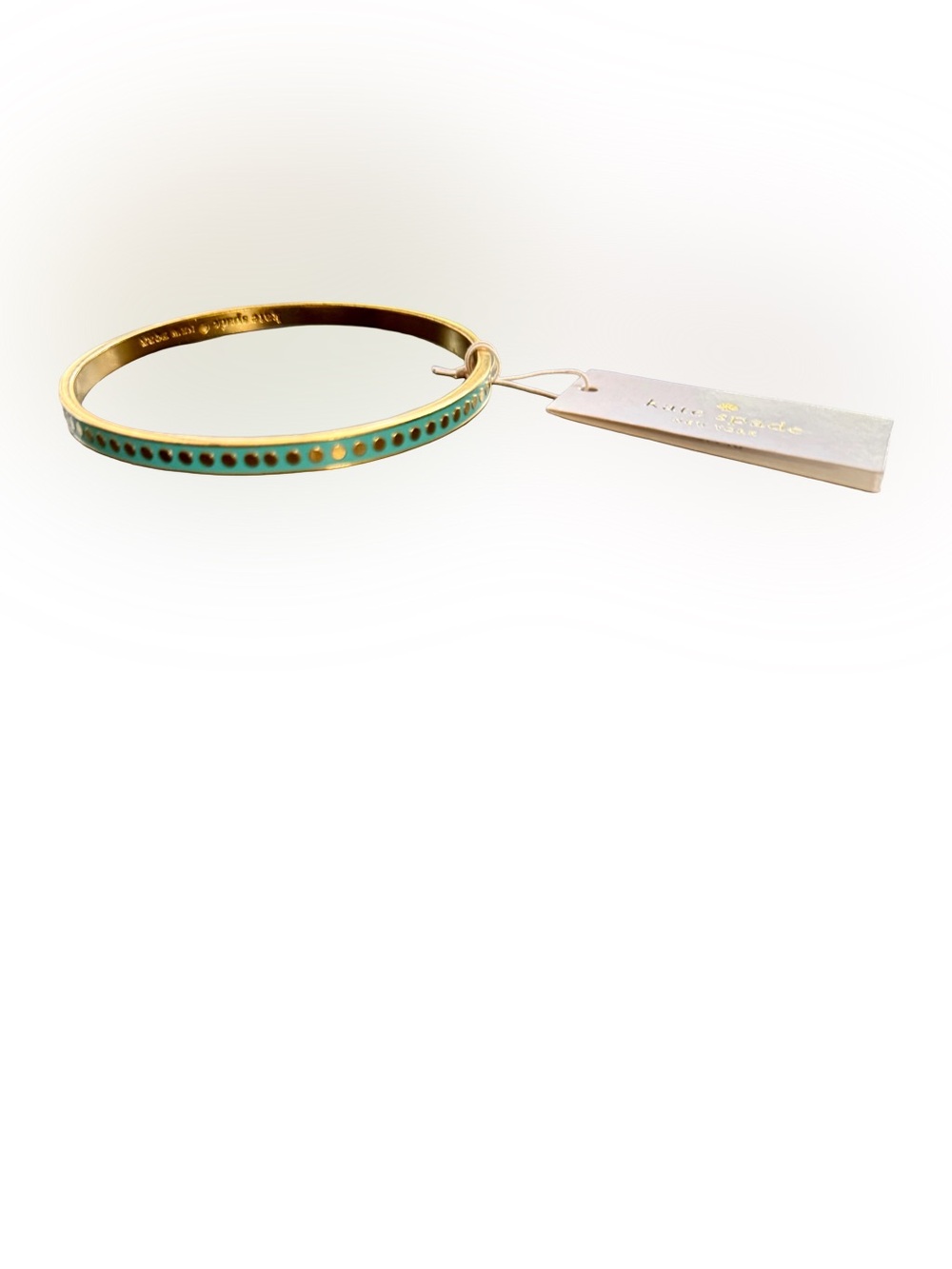 NWT Kate Spade New York Skinny Mini Polka Dot Enamel Bangle Bracelet - Turquoise